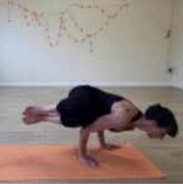 Jayne demonstrating an arm balance position